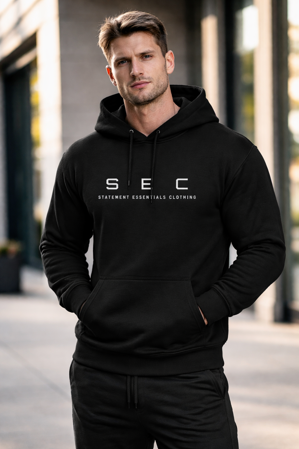 Statement Essential Clothing Pullover hoodie.