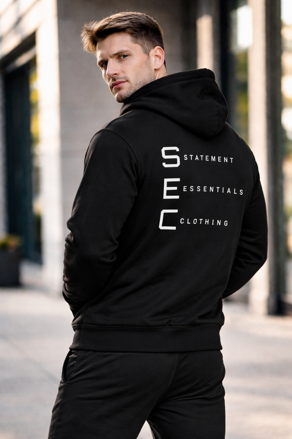 Statement Essential Clothing Pullover hoodie.